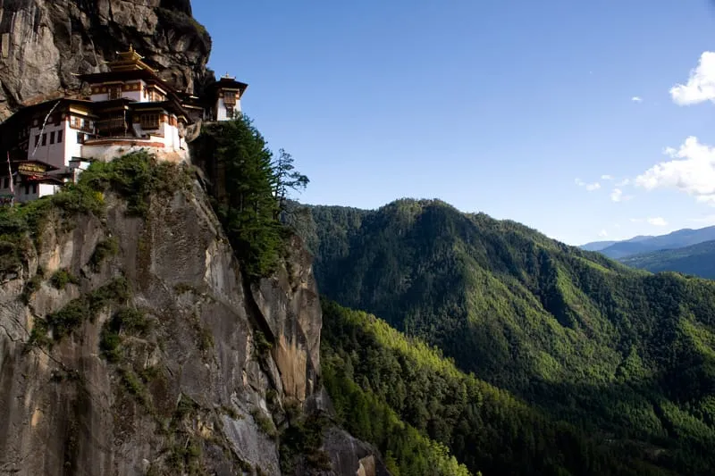 After a 10km drive from Paro is the famous Tiger’s Nest Hermitage on the face of a sheer 3,120m-tall cliff. The Tiger’s Nest or Taktsang Monastery is without doubt the most visited and the most photographed of all the monuments in Bhutan.