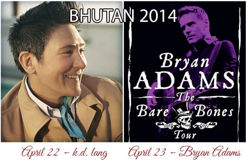 Bryan Adams and k.d lang to perform in Bhutan