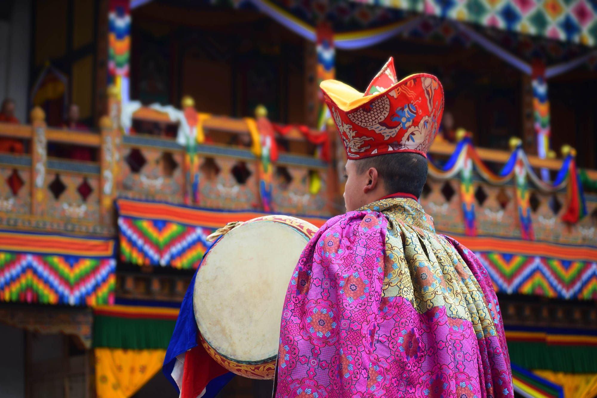 Festival-goers gathered in Bumthang