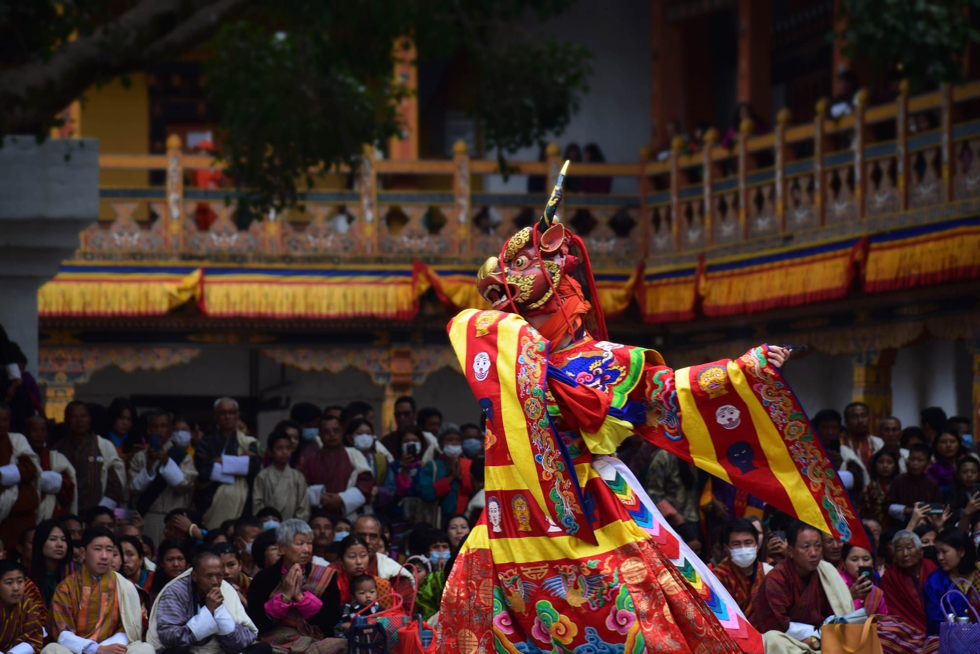 Mask dance at Mongar Tshechu