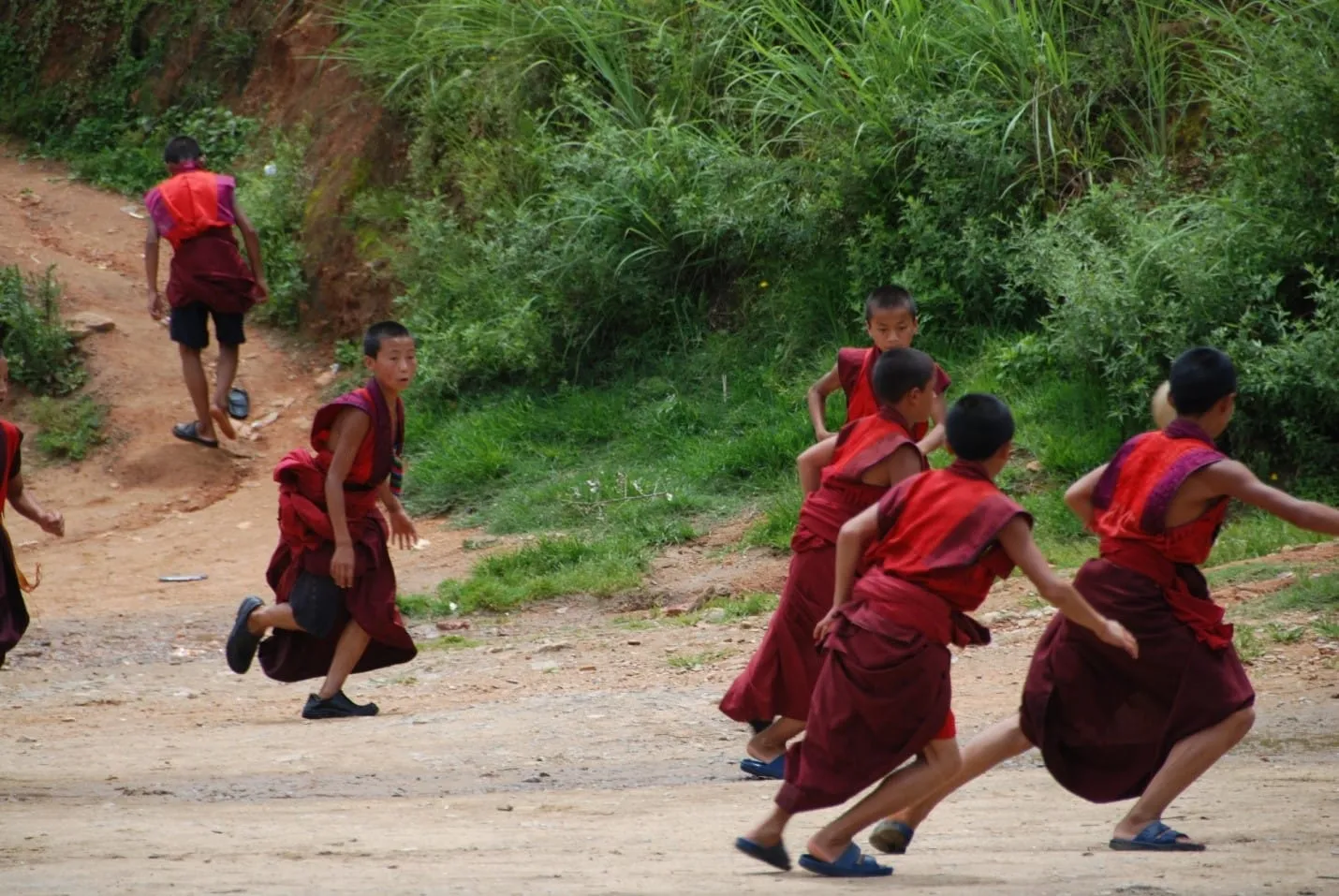 For novice monks in Bhutanese monasteries, football is by far the most popular sport.