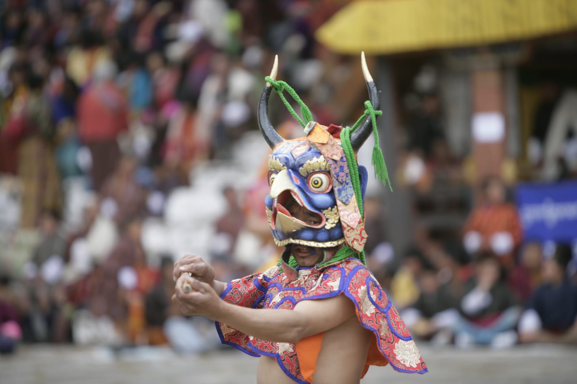 Gangtey festival mask dancer