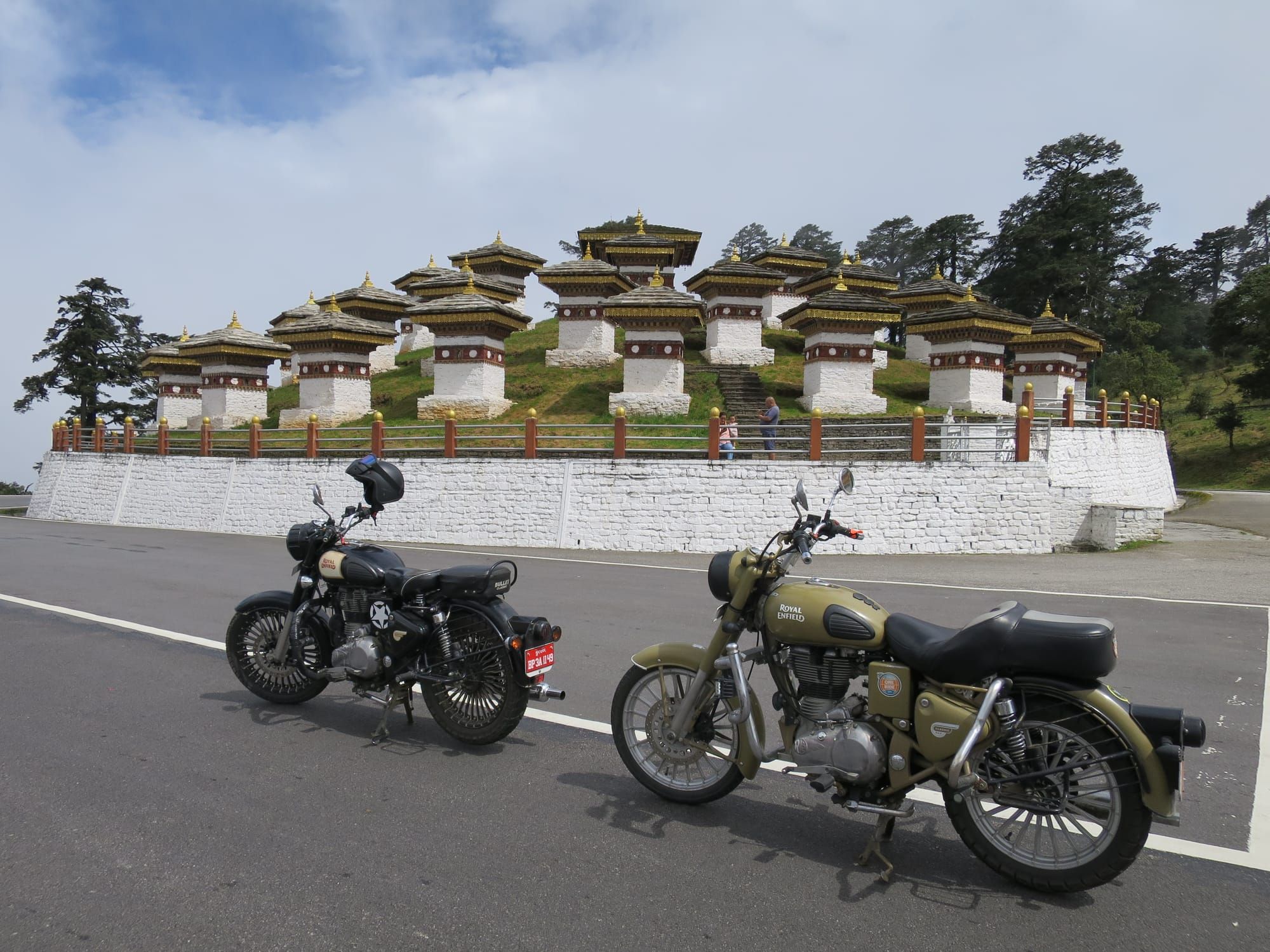 Motorbike on a mountain road in Bhutan