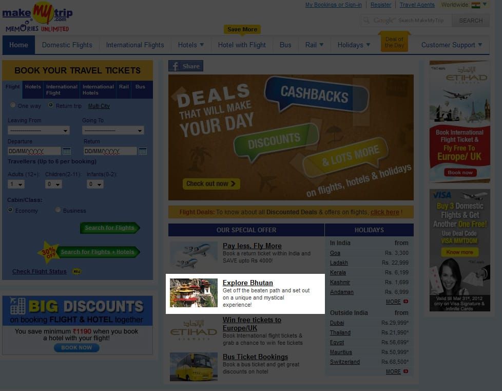 MakeMyTrip Chartered Holiday in Bhutan