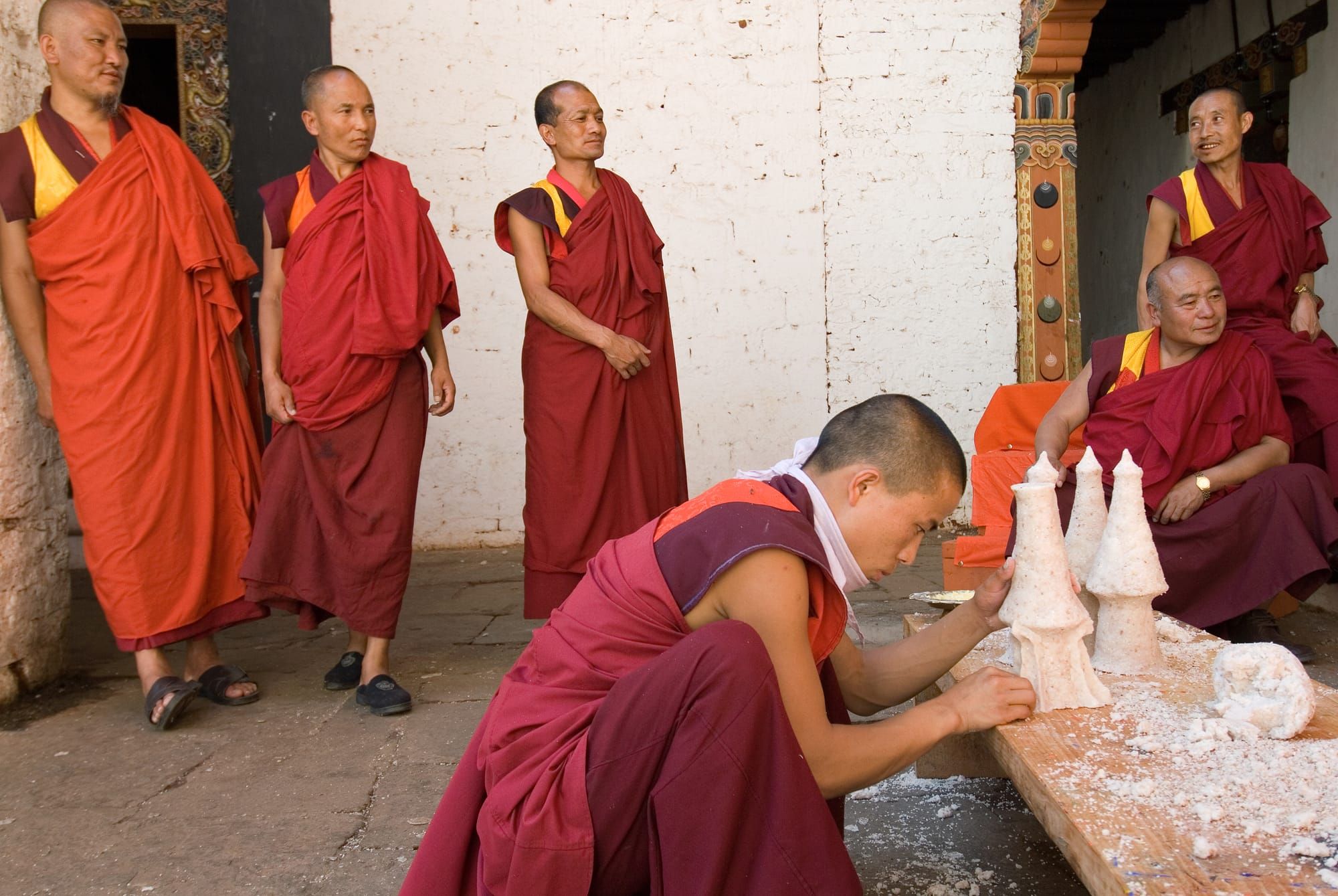 Monks of Punakha Dzong