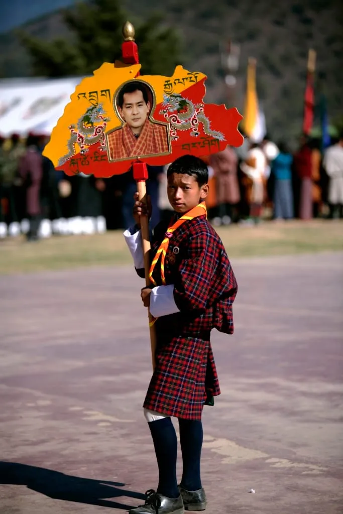 A student during the National Day celebrations