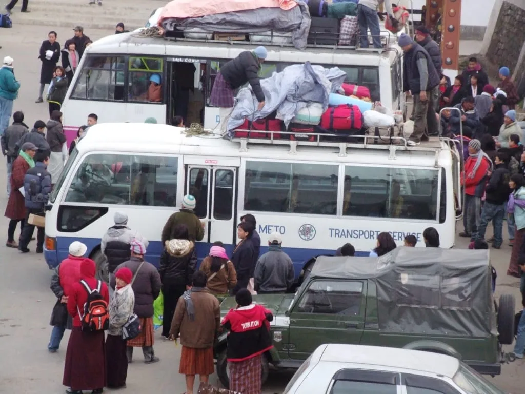 A scene at the Thimphu Bus Terminal