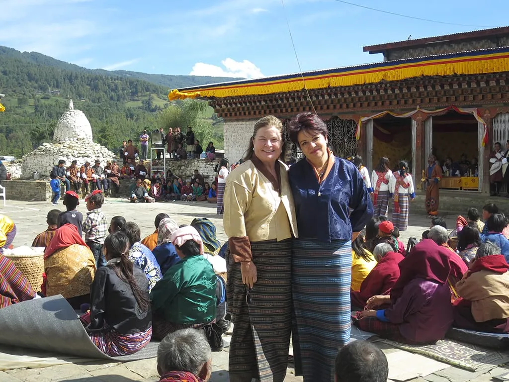 Sheila Sheehan &amp; Laura Duenas at the Festival in Bumthang