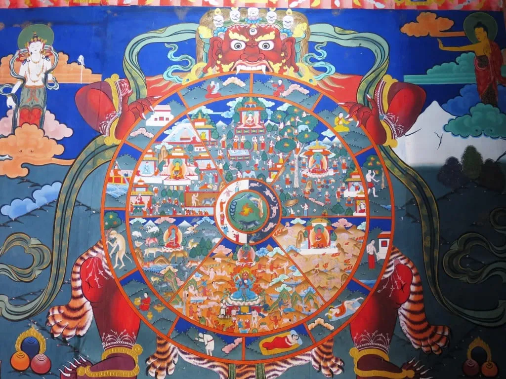 Wall painting of the Wheel of Life