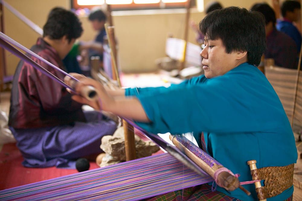 Woman weaving