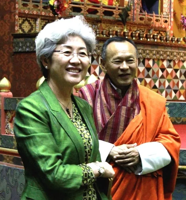The Bhutanese PM with the Chinese Vice Foreign Minister