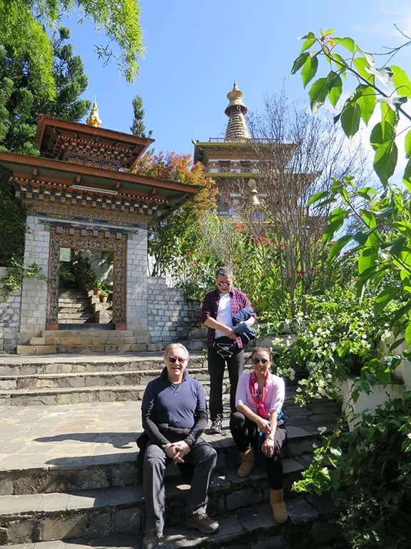 Mrs. Didi &amp; friends at the Khamsum Yueling Temple, Punakha