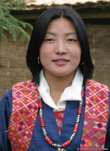 Bhutanese Woman Traditional Dress Kira
